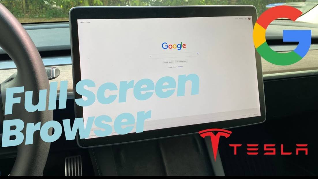 how to make tesla browser full screen